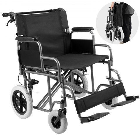 Vevor Vevor Folding Wheelchair 24 Inches 60.96cm Black