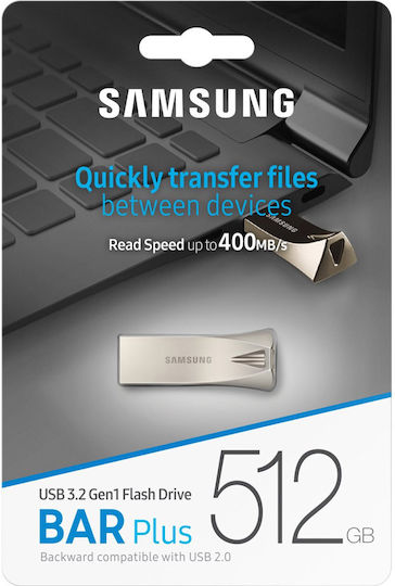 Samsung Bar Plus 512GB USB 3.2 Stick Silver