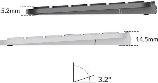 Keychron B1 Pro B1P-K1 Безжична Bluetooth Клавиатура Английски US Съвместима с Mac Сива