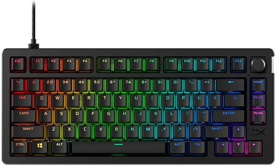 HyperX Alloy Rise 75 Fără fir Gaming Tastatură Mecanică cu iluminare RGB (Engleză US)