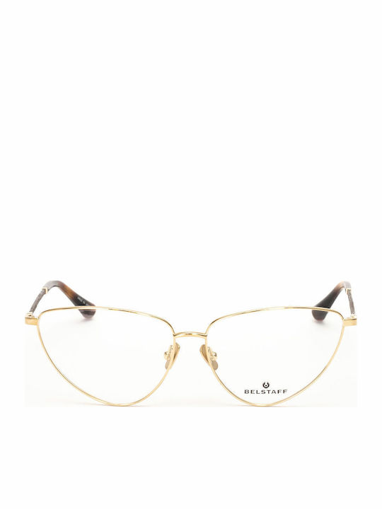 Women's Sunglasses with Gold Metal Frame and Brown Lens