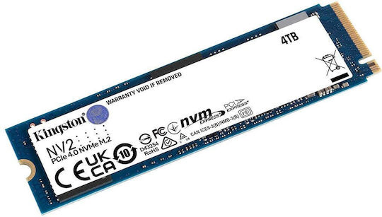 Kingston Nv3 SSD 4TB M.2 Type with PCI Express 4.0 Interface PS5 Compatible SNV3S/4000G