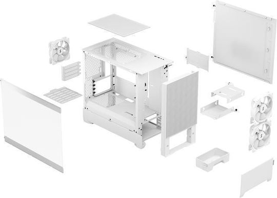 Fractal Design Pop Mini Air Gaming Mini Tower Computer Case with Side Window and RGB Lighting RGB White TG Clear