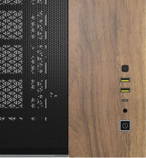 Corsair 2500X Gaming Micro Tower Κουτί Υπολογιστή με Πλαϊνό Παράθυρο Black/Walnut Wood