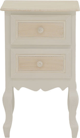 Κομοδίνο Joliene Ξύλινο Λευκό 40x34.5x64.5cm 087-000017