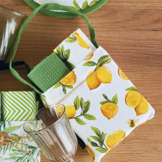 Kentia Loft Toala Towel from 100% Cotton in Yellow Color 40x70cm 2pcs Kentia Loft Toala Towel from 100% Cotton in Yellow Color 40x70cm 2pcs