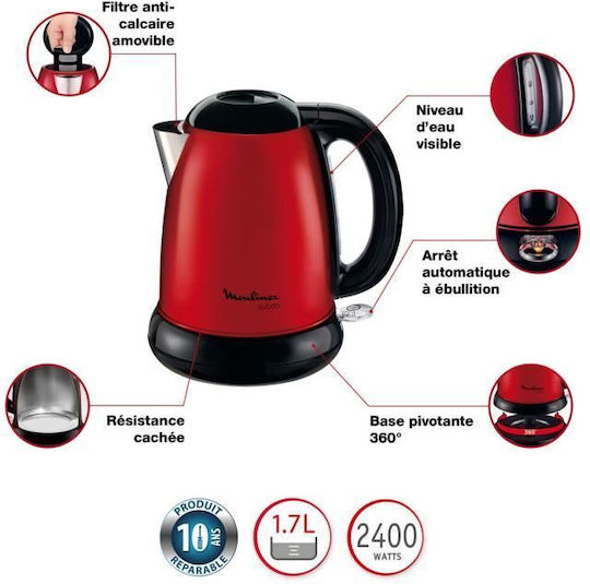 Moulinex Kettle 1.7lt 2400W Red