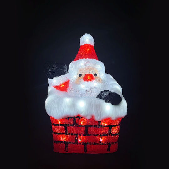 Outdoor Illuminated Santa Claus Red 35x23.5x23.5cm