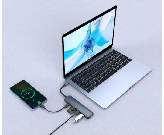 Devia Leopard Hub 3 Θυρών USB 3.0 με σύνδεση USB-C Γκρι