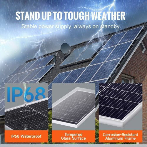 Vevor GDSDJTYNBDJGBIR76V9 Monocrystalline Solar Panel 200W 12V 1095x450x29mm