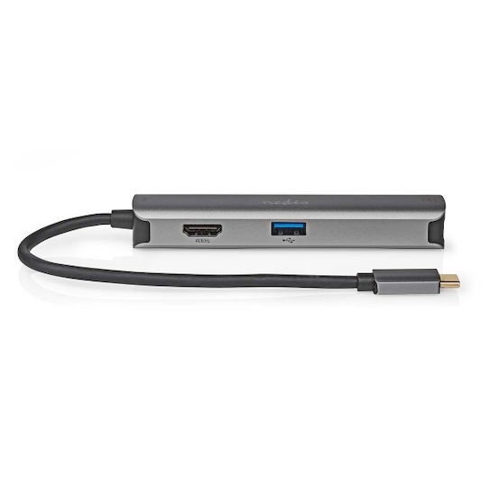 Nedis USB-A Docking Station with 4K PD Ethernet Gray (CCBW64210AT02)