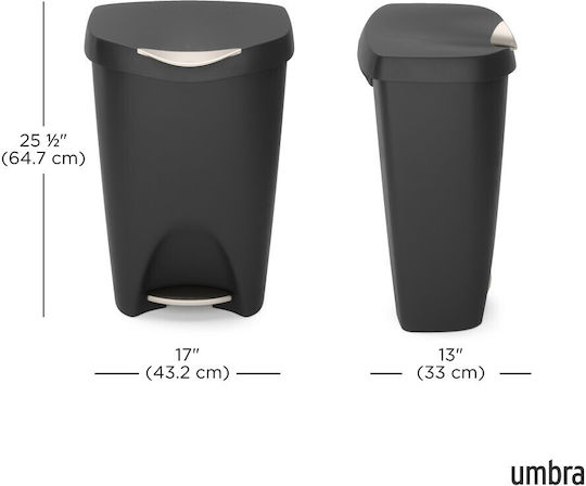 Umbra Κάδος Απορριμμάτων Πλαστικός Μαύρος 65x42x31cm