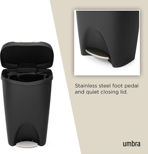 Umbra Kunststoff Mülleimer mit Pedal Schwarzer 50lt