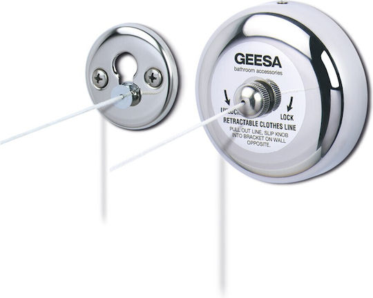 Geesa Retractable Washing Line Rope Gray 2.35m