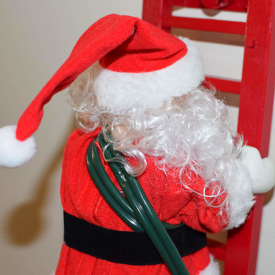 Mr Christmas Super Climbing Santa Διακοσμητικός Άι Βασίλης Κόκκινος σε Σκάλα