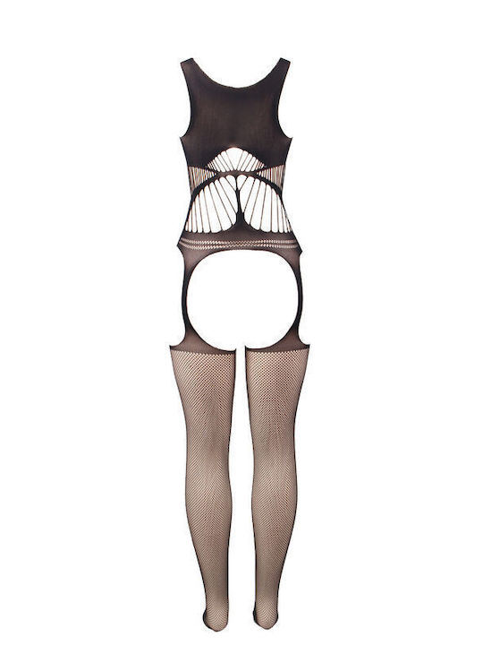 Subblime Sexy Bodystocking Gittermuster mit offenem Schritt Schwarz