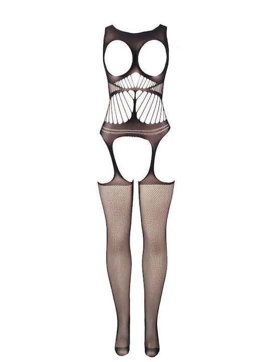 Subblime Sexy Bodystocking Gittermuster mit offenem Schritt Schwarz