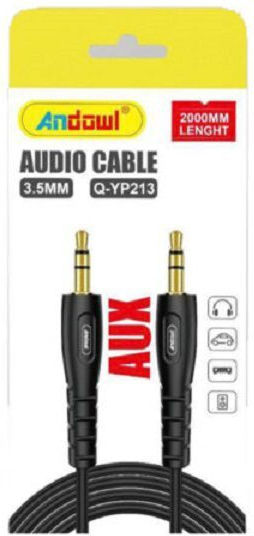 Andowl 3.5mm Male To 3.5mm Male Audio Cable Black 2m Q-YP213