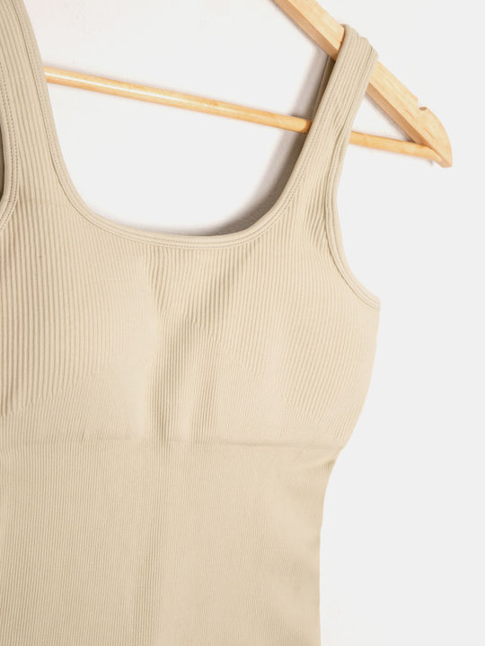 Fitted Ivory Jumpsuit with Wide Strap Ivory