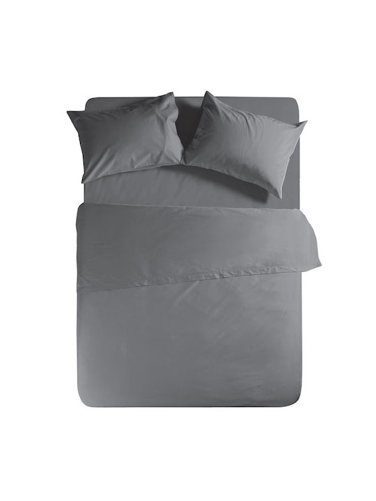 Nef-Nef Homeware Σεντόνι Μονό με Λάστιχο 100x200x30εκ. Basic 727 Dark Grey