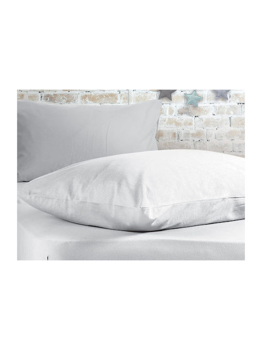 Nef-Nef Homeware Sheet King Size with Elastic 180x200+35cm. Jersey 029421 200 White