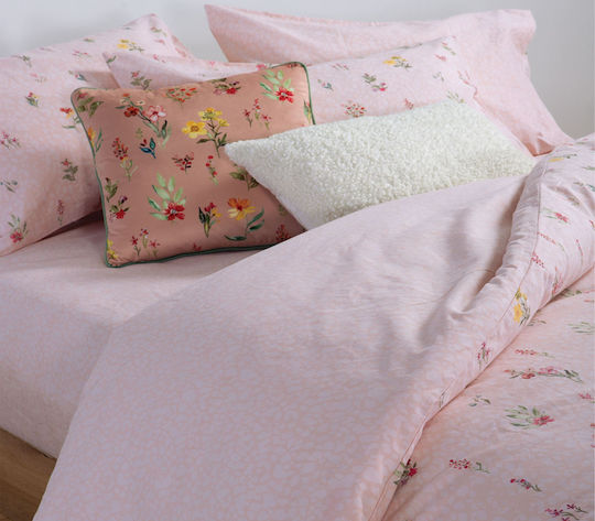 Nef-Nef Homeware Bettwäsche-Set Überdoppel 240x270cm. Plant Rosa 4Stück
