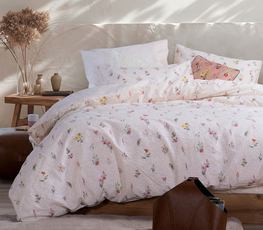 Nef-Nef Homeware Bettwäsche-Set Überdoppel 240x270cm. Plant Rosa 4Stück