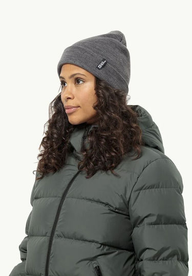 Beanie Unisex Σκούφος με Rib Πλέξη σε Γκρι χρώμα