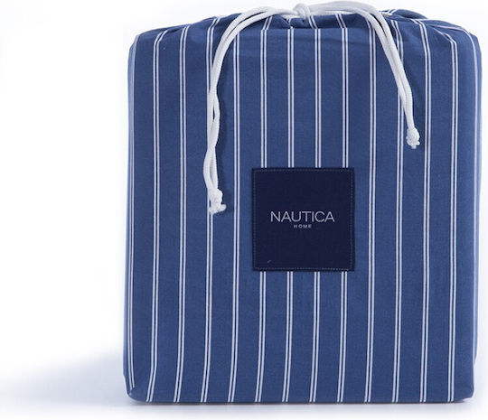 Nef-Nef Homeware Чаршаф Кралица с Ластик 160x200+35см. Nautica Coast True Navy