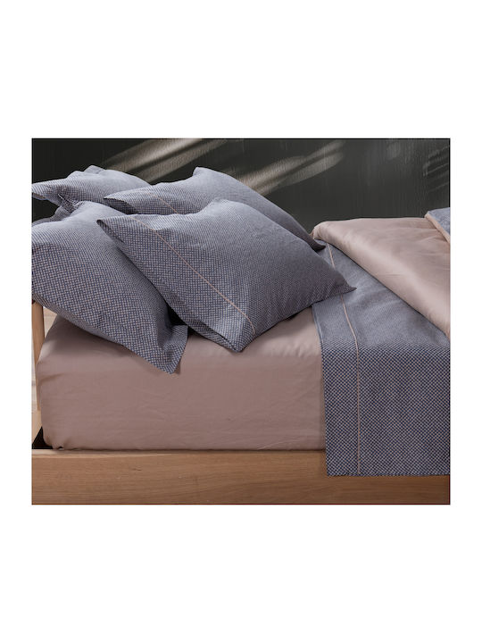 Nef-Nef Homeware Krampus Σετ Σεντόνια King Size 270x280εκ. Μπλε (4τμχ)