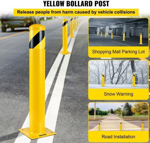Vevor Traffic Columns Yellow W14xH122cm