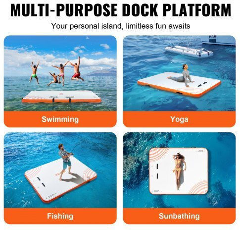 Vevor Inflatable Sea Mattress For 2 People White 182.88x152.4cm