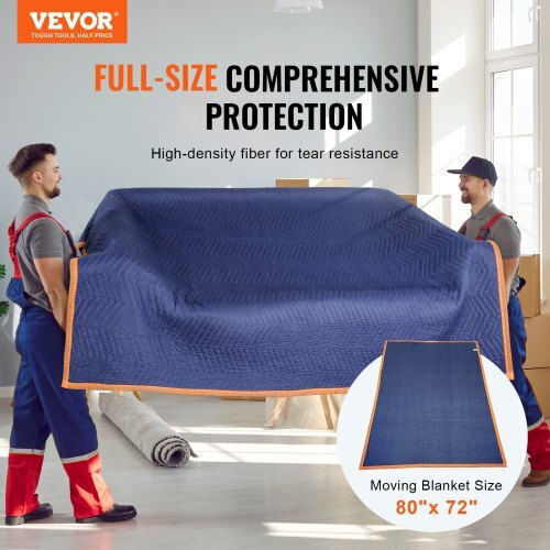 Moving Blankets Vevor 80" X 72" 35 Lbs Dz 12pcs Blue Orange Dcbyt80x72inudl28v0