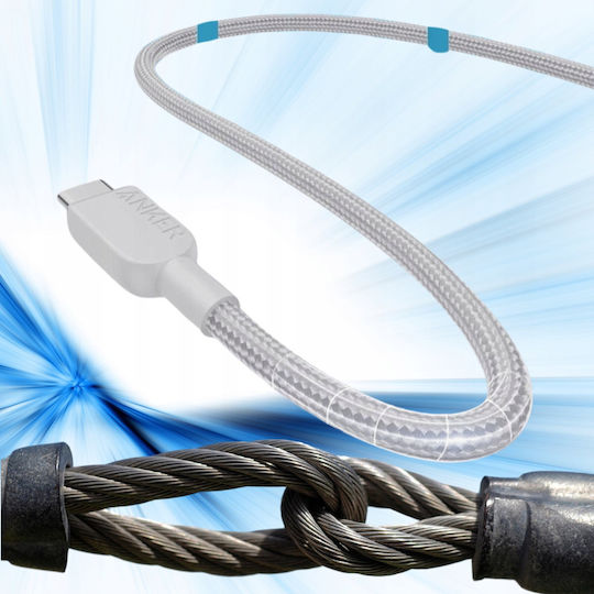 Anker Cablu USB 2.0 Braided 310 USB-C Masculin - USB-C 240W Alb 0.9m