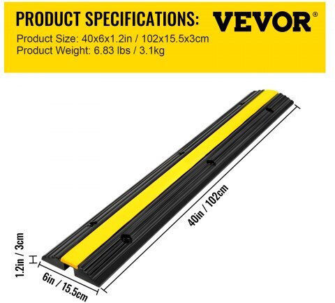 Vevor Προστατευτικό Καλωδίων Μαύρο 4JTDCGXB000000001V0 4τμχ