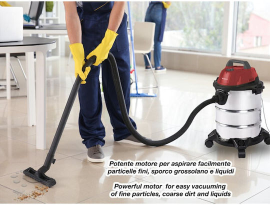 Beper Vacuum Wet / Dry 1000W with Stainless Bin 20lt