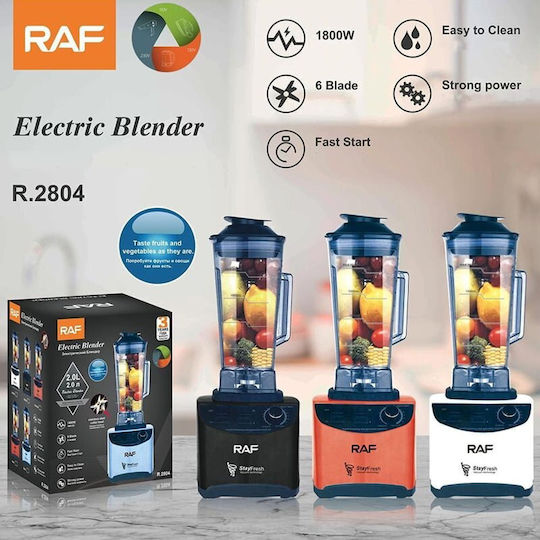 Raf Blender Cu Cană Din Sticlă 2 L 1800W Roșie R-2804