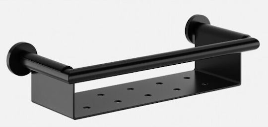 Verdi Omicron Стенен Рафт за баня Inox 34x13x8см Черно матово Черна