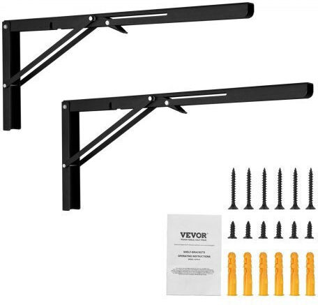 Πτυσσόμενα Ράφια Vevor 24” 2τμχ Αντοχή 300lbs Μαύρα Ατσάλινα Στηρίγματα Sjzjgbzjyghw9scuqv0