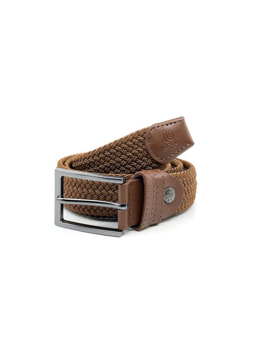 Legend Accessories Men's Knitted Fabric Elastic Belt Brown