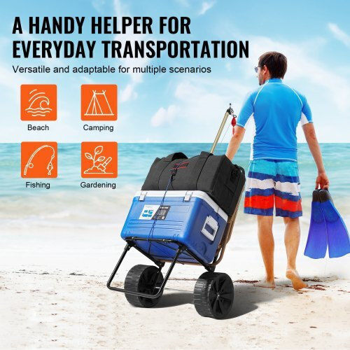 Vevor Transport Trolley Foldable for Weight Load up to 69kg Beige