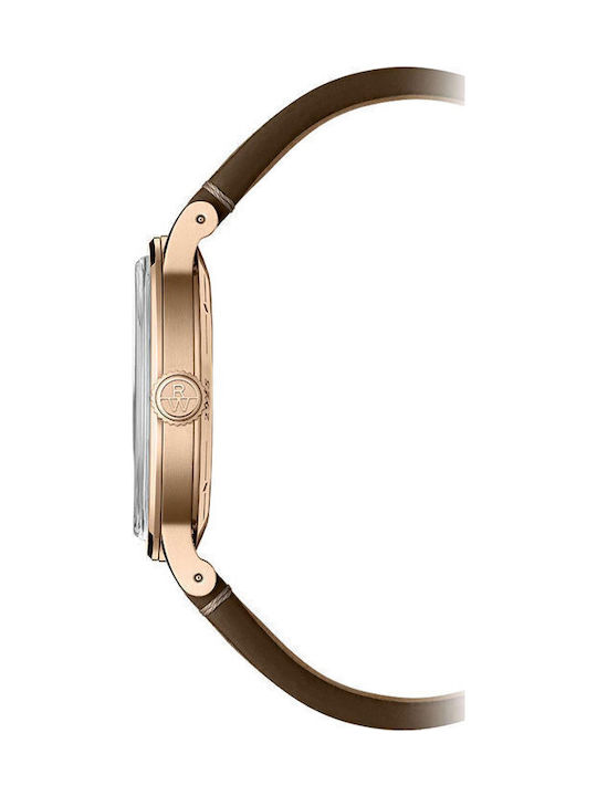 Raymond Weil Ανδρικό Ρολόι Αυτόματο με Καφέ Δερμάτινο Λουράκι