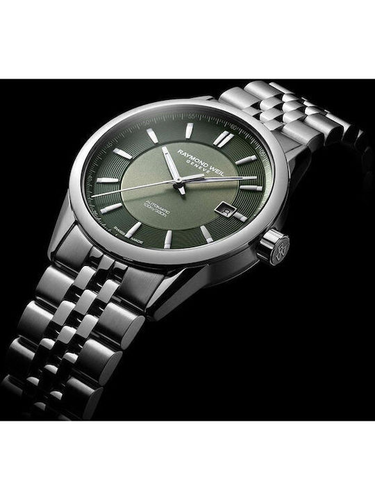 Raymond Weil Freelancer Мъжки Часовник Автоматичен с Сребърен Метална Гривна