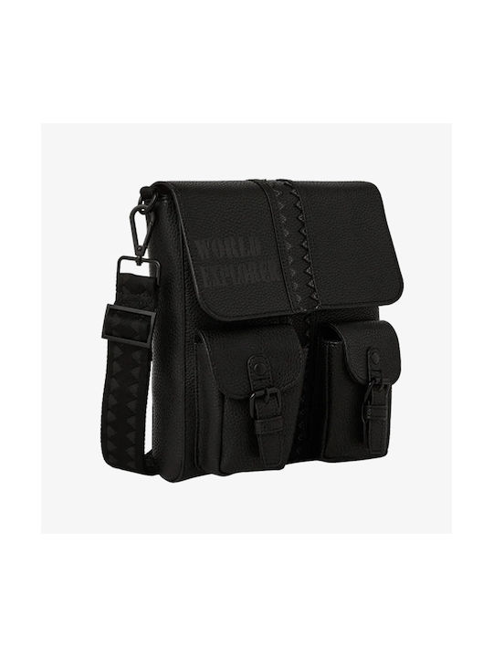 Sprayground Leather Men's Bag Messenger Black