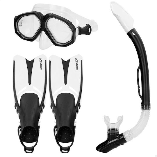 AquaSport Μάσκα Θαλάσσης with Snorkel in Black color