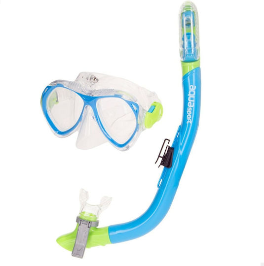 AquaSport Μάσκα Θαλάσσης Silicone with Snorkel Kids in Blue color