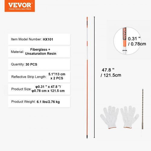 Vevor Vevor Reflektierendes Klebeband in Orange Farbe mit Breite 13cm