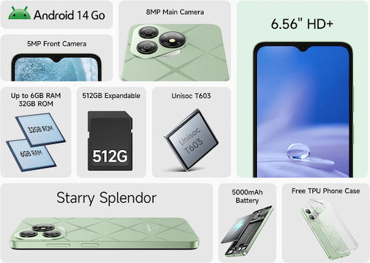 Ulefone Note 19 Dual SIM (3/32GB) Звезден Черен