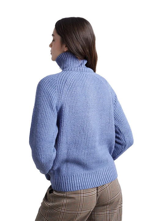 Damen Pullover mit Reißverschluss Blue