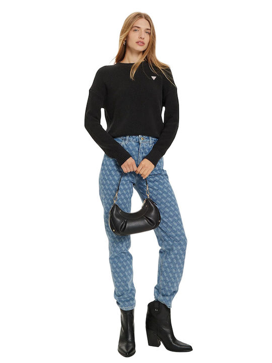 Women's Long Sleeve Cotton Sweater Black